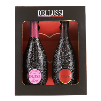 BELLUSSI Giftbox 2 fles - Cuvee Prestige & Prosecco Rose