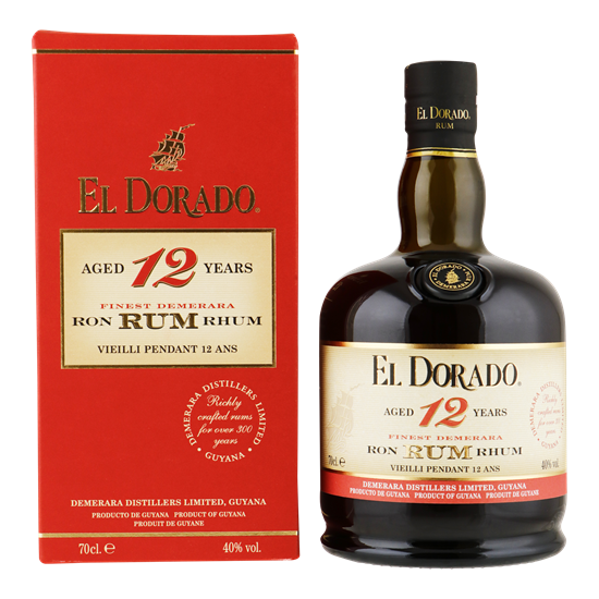 EL DORADO rum 12 Years Old 0,70 ltr.+ omdoos