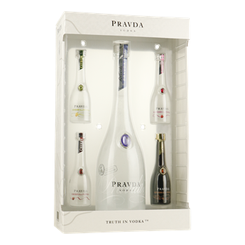 PRAVDA Giftpack 0,70 ltr.Vodka + 4x5cl. mini(ci/ra/ch/es)