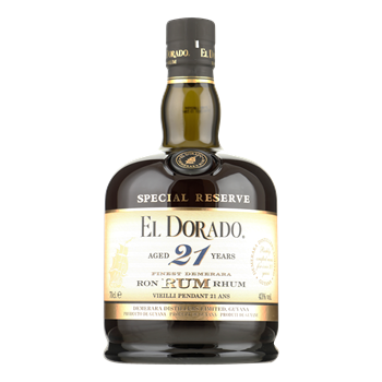 EL DORADO rum 21 Years Old 43%  0,70 ltr.+ koker