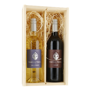 COMTESSE THIBIER Geschenkkist 1fl.Merlot+1fl.Chardonnay
