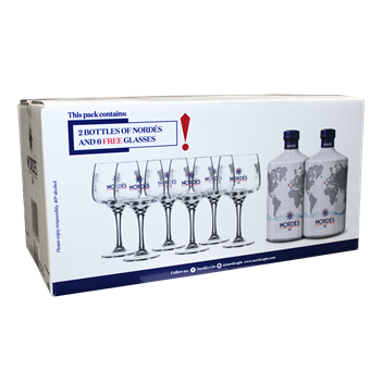 NORDES Atlantic Galician Gin GV 2 x 0,70ltr + 6 x glas