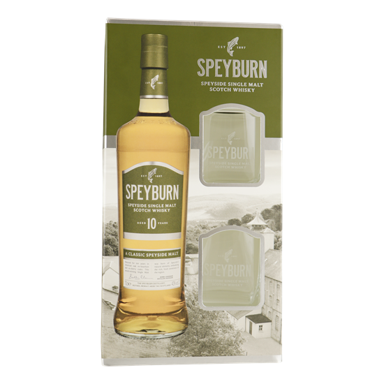 SPEYBURN Single Malt 10YO giftpack + 2 glazen