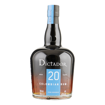 DICTADOR Aged Rum 20 Years 0,70 ltr giftpack + 2 glazen