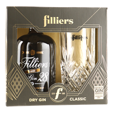 FILLIERS Dry Gin 28 GV 0,50 ltr + longdrink glas