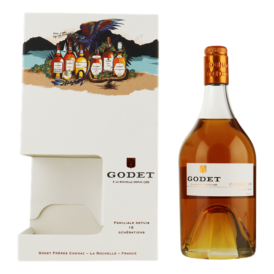 GODET Cognac VS 'Great Classics'0,70 ltr Giftpack + 2 glazen