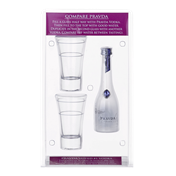 PRAVDA Vodka miniatuur 5cl + 2 glaasjes