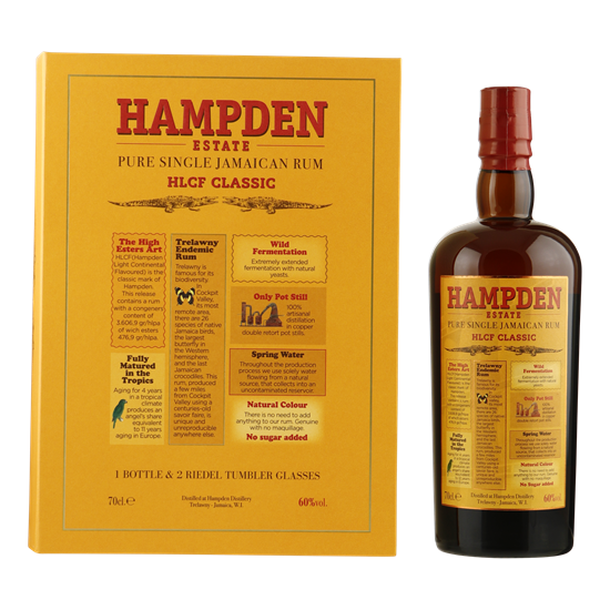 HAMPDEN Jamaican Rum Overproof 0,70 ltr coffret+2glazen