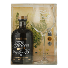 FILLIERS Dry Gin 28 geschenk 0,5 ltr + glas