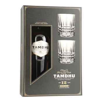TAMDHU 12 YO giftpack met 2 glazen 0,70 ltr