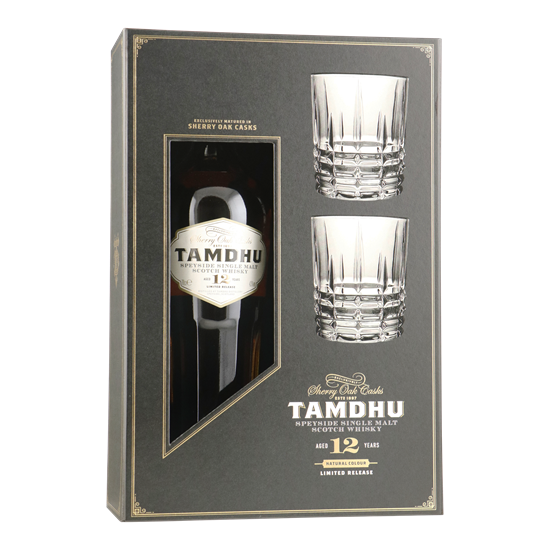 TAMDHU 12 YO giftpack met 2 glazen 0,70 ltr