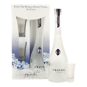 PRAVDA Vodka Giftbox 0,70 liter + 2 shotglasses