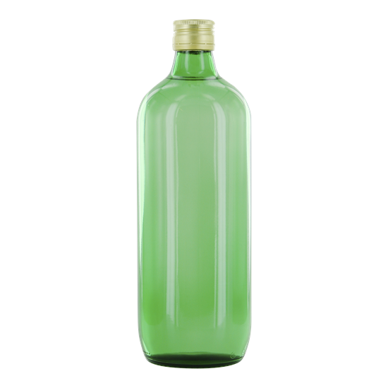 JONGE JENEVER zonder etiket 1,0 ltr. groene fles