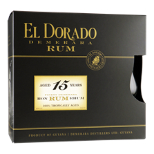 EL DORADO 15YO 0,70 ltr giftpack + 2 glazen