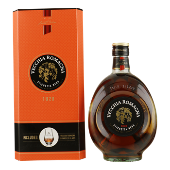 VECCHIA ROMAGNA Nera brandy giftpack + brandy glas