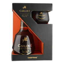 CARLOS I Brandy de Jerez + black copper glas