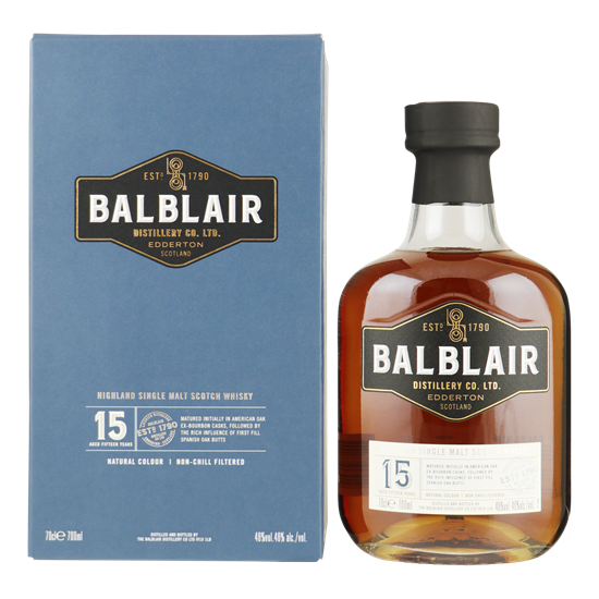 BALBLAIR 15YO Highland Single Malt Whisky 0,70 ltr