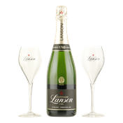 CHAMPAGNE LANSON Le Black Creation Brut in + 2 glazen