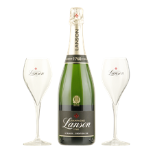 CHAMPAGNE LANSON Le Black Creation Brut in + 2 glazen