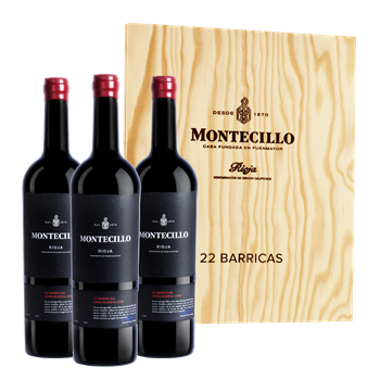 MONTECILLO 22 Barricas kist 3x0,75 ltr.