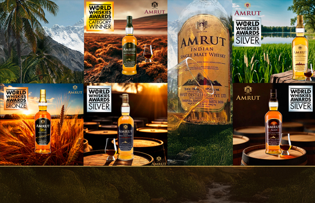 Amrut haalt zilvervloot binnen op World Whiskies Awards 2025