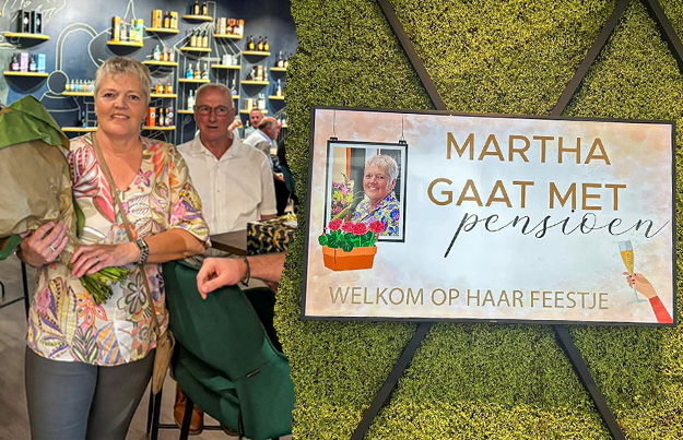 Afscheidsfeestje van onze pensionado Martha Oude Wolcherink