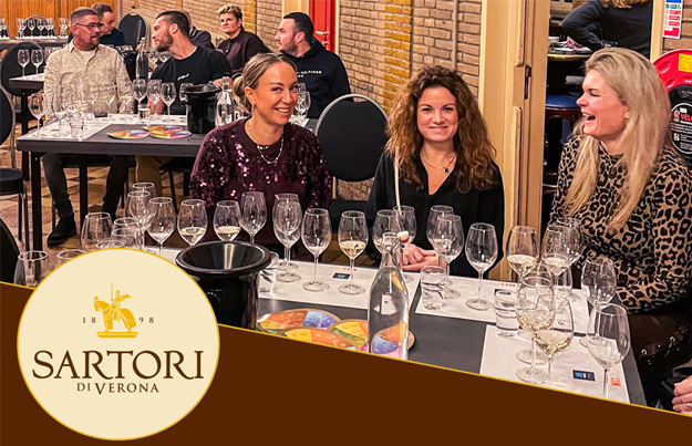 Sartori di Verona gepresenteerd aan 45 wijnliefhebbers in Monster