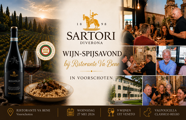 Sartori di Verona wijn-spijsavond bij Ristorante Va Bene in Voorschoten