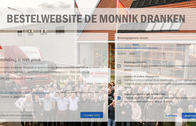 Oplossing voor foutmelding bij bezoeken bestelwebsite De Monnik Dranken