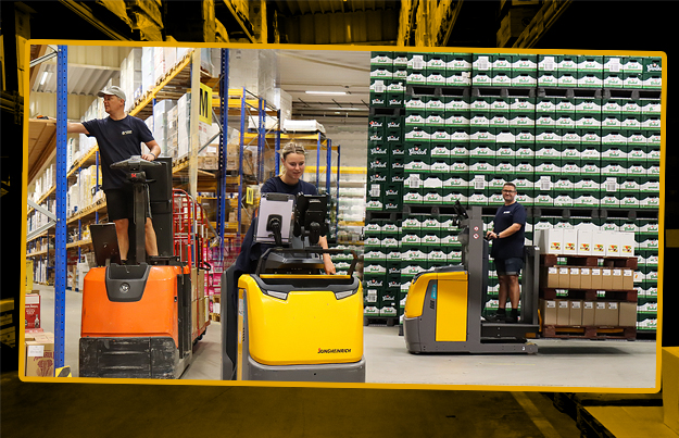 2 nieuwe Jungheinrich wegpakkarren voor magazijn De Monnik Dranken