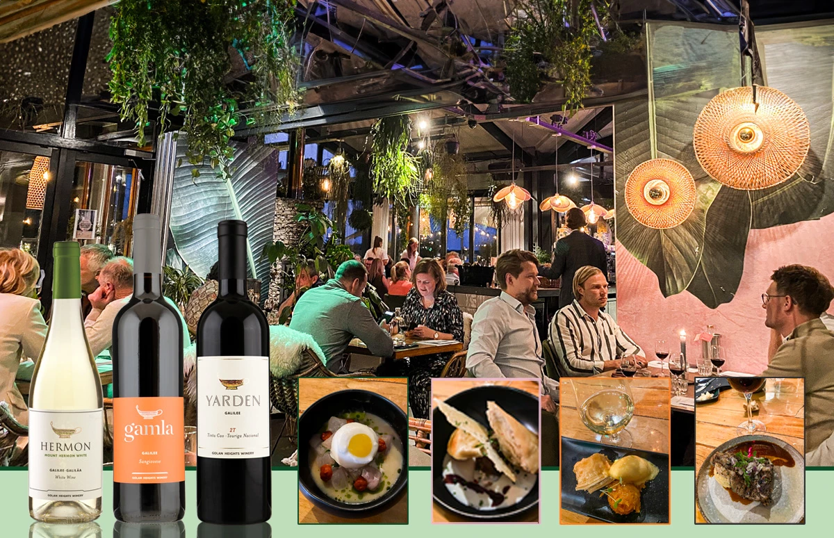 Hermon Indigo en de Yarden 2T op Golan Heights Winemakers Diner bij Restaurant Fika in Zeewolde