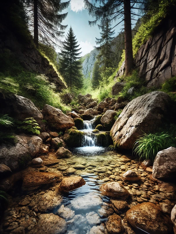 Helder bronwater uit de Karpaten voor Pravda Vodka