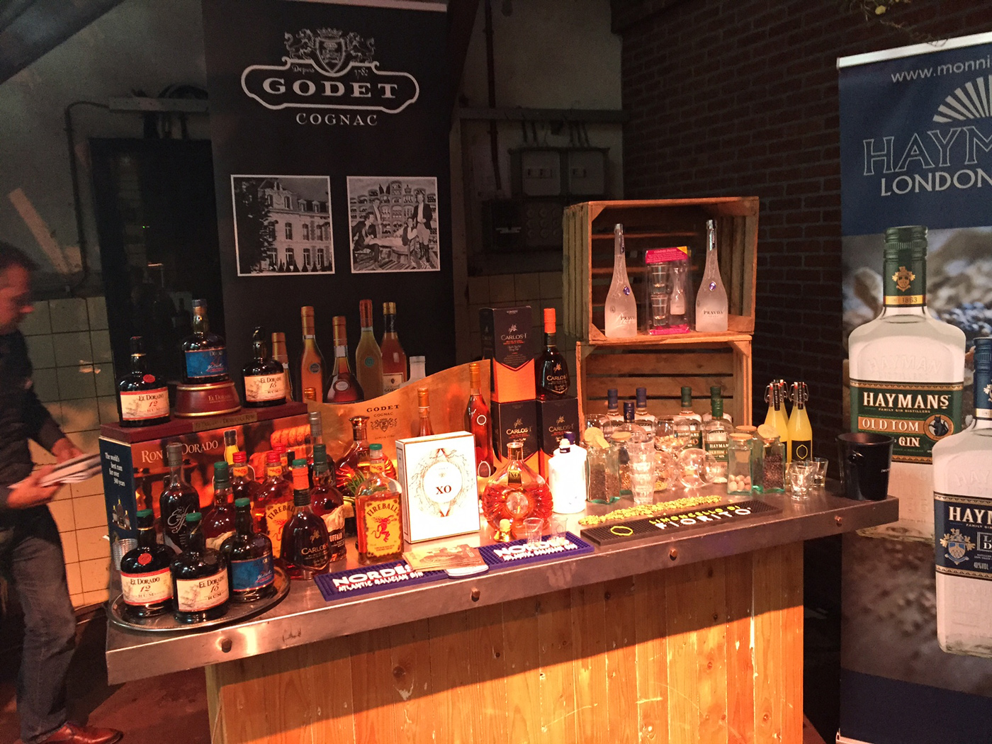 Mitra Ondernemersdag 2017 Stand met El Dorado Rum - Fireball - Hayman's Gin - Godet Cognac - Carlos I en Buffalo Trace