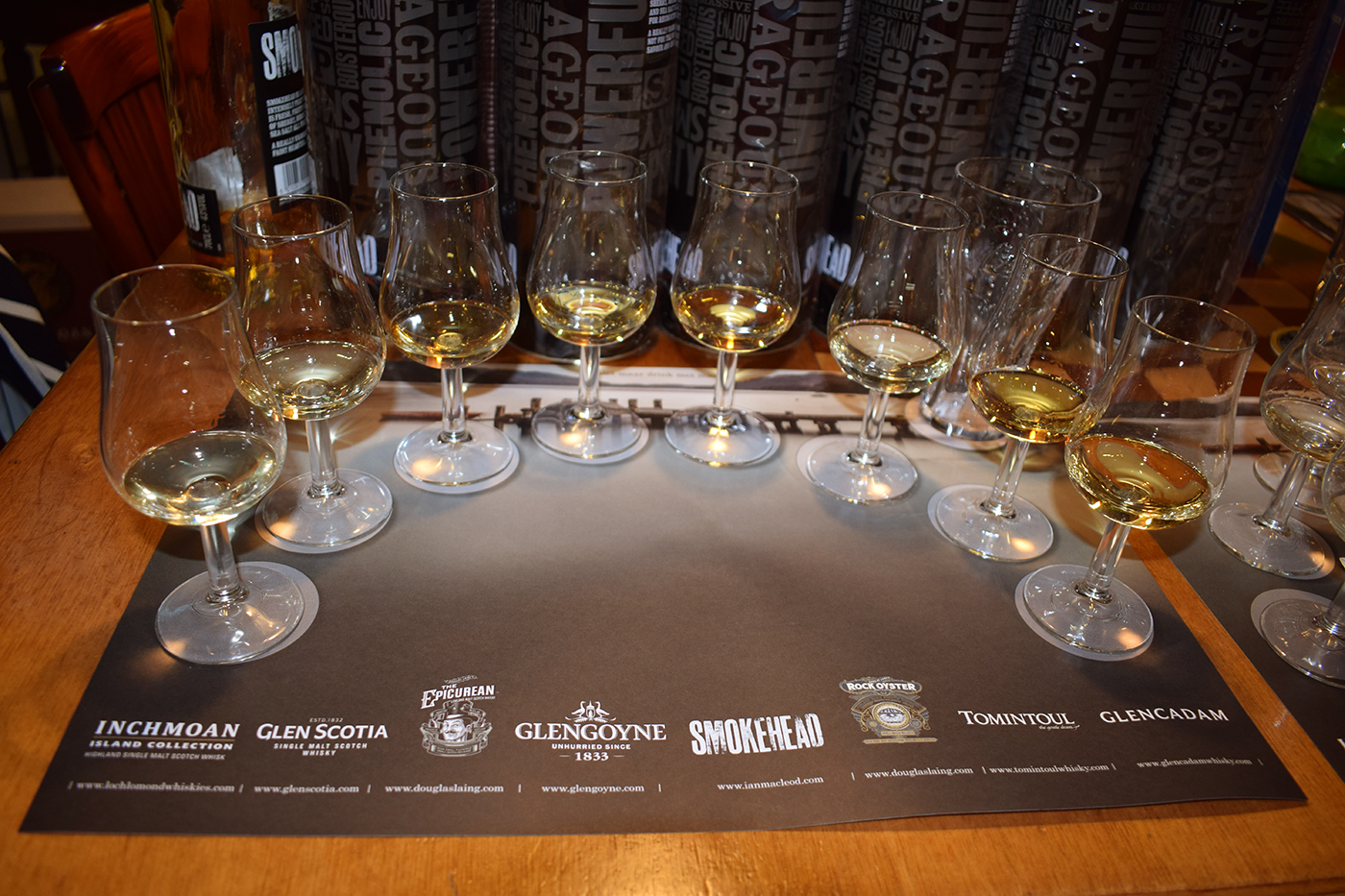Line-up Whisky Tasting Schotland Slijterij Zonneveld in Den Bosch